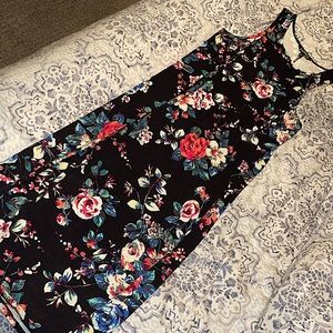 Floral fitted midi dress